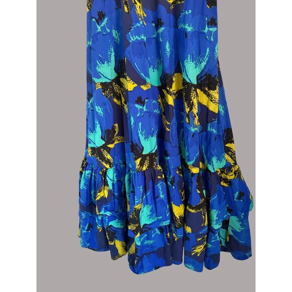 Christopher John Rogers V-Neck Maxi Dress With Flutter Sleeves & Bold Abstract P - Picture 4 of 9
